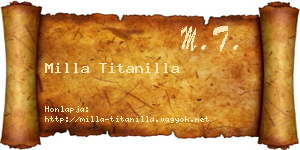 Milla Titanilla névjegykártya